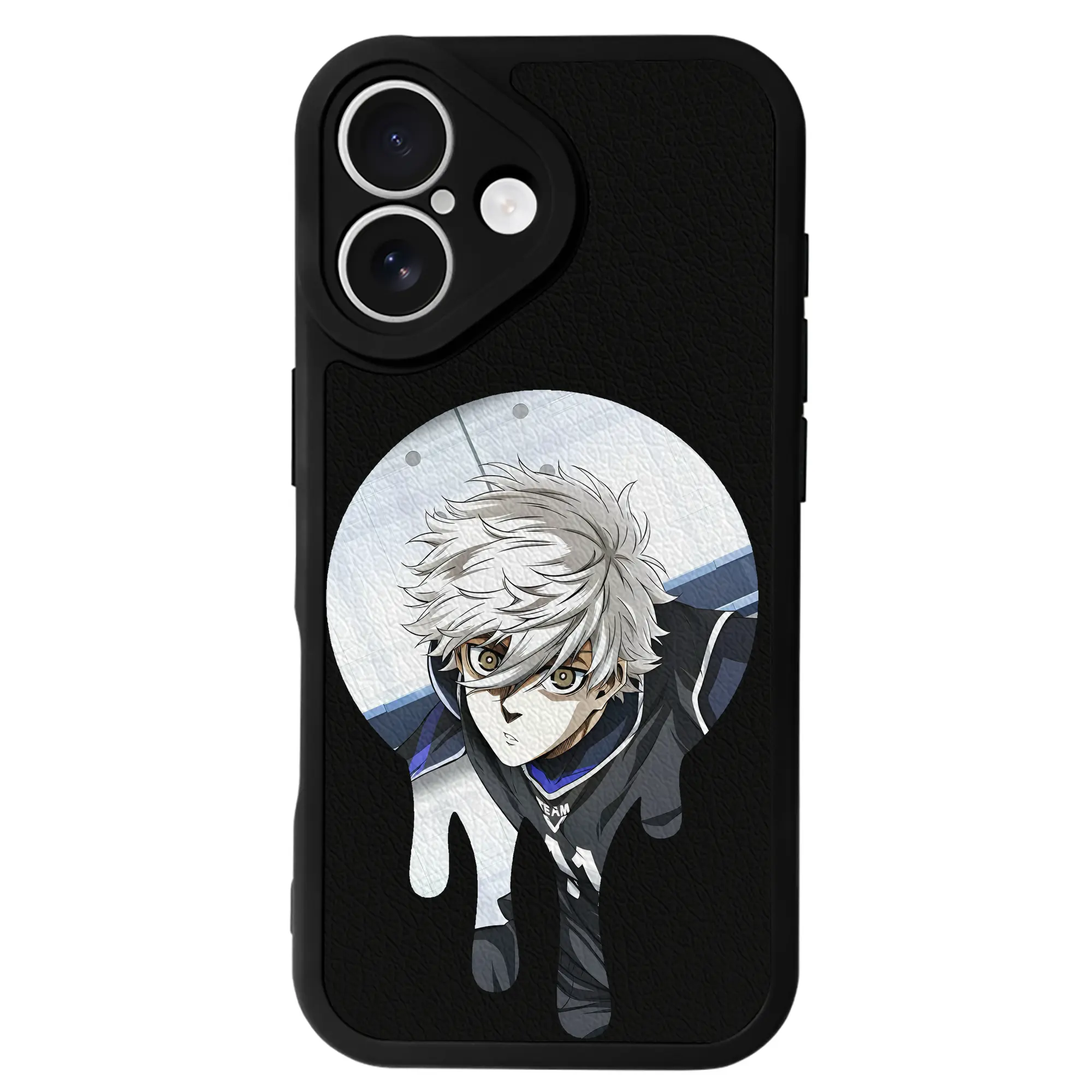 ブルーロック グッズ 凪 誠士郎 - IPhone 16シリーズ対応 ・ シリコンスマホケース ・ レザー調 ・ 高精度フィット ・ 耐衝撃 ・ ワイヤレス充電対応 ・ 精密カット